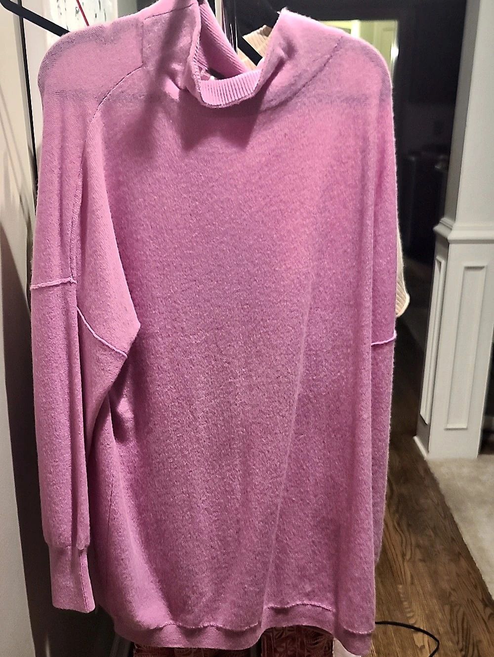Free People Pink Crew Neck Cashmere Sweater Size XL NWT